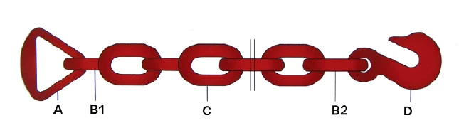 chain with delta ring and grab hook assembly