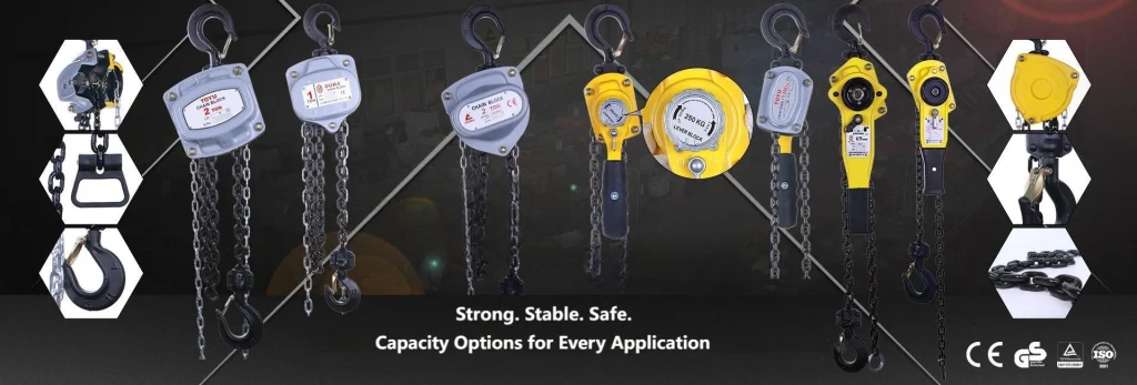 industrial chain hoist lifting heavy machinery